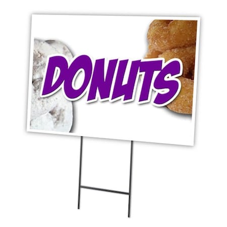 Signmission Donuts1 Yard Sign & Stake outdoor plastic coroplast window, C-1824 Donuts1 C-1824 Donuts1